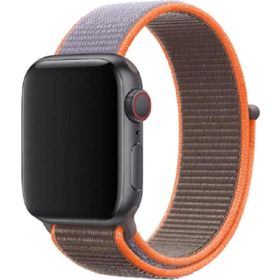 CoverZone Apple Watch 42-44 mm Bilekli Gri Turuncu Fabric Kumaş Kayış Kordon