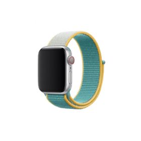 CoverZone Apple Watch 42-44 mm Bilekli Sarı Mavi Fabric Kumaş Kayış Kordon