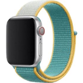 CoverZone Apple Watch 42-44 mm Bilekli Sarı Mavi Fabric Kumaş Kayış Kordon