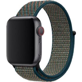 CoverZone Apple Watch 42-44 mm Fabric K15 Bilekli Kumaş Kayış Turuncu Yeşil Kordon