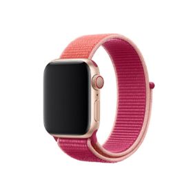 CoverZone Apple Watch 42-44 mm Pembe Turuncu Fabric Bileklik Kumaş Kayış Kordon