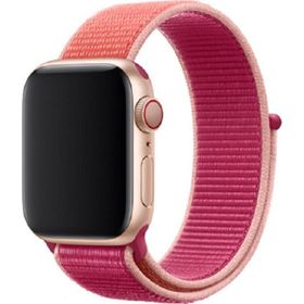 CoverZone Apple Watch 42-44 mm Pembe Turuncu Fabric Bileklik Kumaş Kayış Kordon
