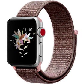 CoverZone Apple Watch 42 mm Bilekli Kumaş Kayış Gül Kordon