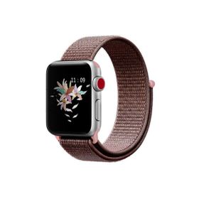 CoverZone Apple Watch 42 mm Bilekli Kumaş Kayış Kahverengi Kordon
