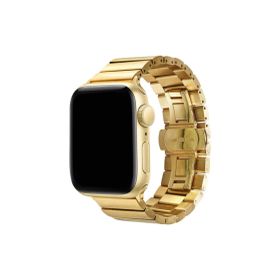 CoverZone Apple Watch 42 mm Metal Arjen Katlamalı Gold Kordon