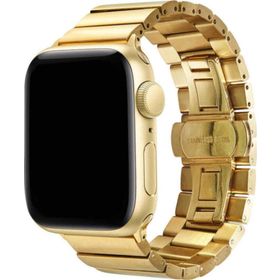 CoverZone Apple Watch 42 mm Metal Arjen Katlamalı Gold Kordon