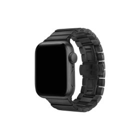 CoverZone Apple Watch 42 mm Metal Arjen Katlamalı Siyah Kordon