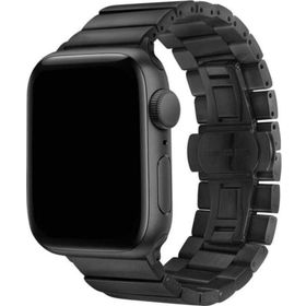 CoverZone Apple Watch 42 mm Metal Arjen Katlamalı Siyah Kordon