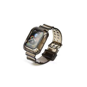 CoverZone Apple Watch 42 mm Serrated Silikon Siyah Kordon