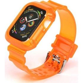 CoverZone Apple Watch 42 mm Serrated Silikon Turuncu Kordon