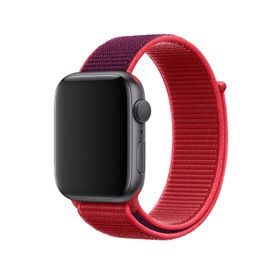 CoverZone Apple Watch 42 mm Uyumlu Karmen Kırmızı Spor Loop Kordon