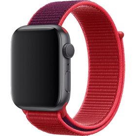 CoverZone Apple Watch 42 mm Uyumlu Karmen Kırmızı Spor Loop Kordon