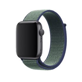 CoverZone Apple Watch 42 mm Uyumlu Yeşil-Lacivert Spor Loop Kordon