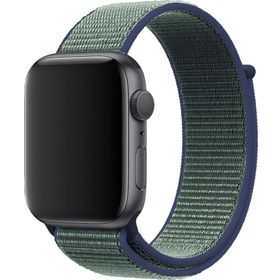 CoverZone Apple Watch 42 mm Uyumlu Yeşil-Lacivert Spor Loop Kordon