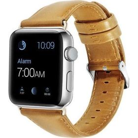 CoverZone Apple Watch 44 mm Açık Kahve Deri Kordon