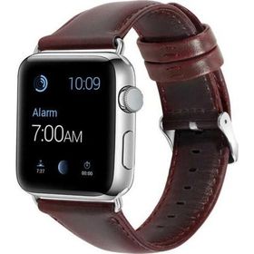 CoverZone Apple Watch 44 mm Bordo Deri Kordon