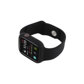 CoverZone Apple Watch 44 mm Full Silikon Koruma Siyah ENT Kordon