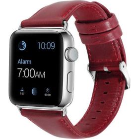 CoverZone Apple Watch 44 mm Kırmızı Deri Kordon