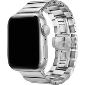 CoverZone Apple Watch 44 mm Metal Arjen Katlamalı Gümüş Kordon