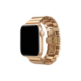 CoverZone Apple Watch 44 mm Metal Arjen Katlamalı Rose Gold Kordon
