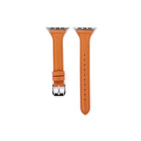 CoverZone Apple Watch 44 mm Metal Tokalı Deri Kahverengi Kordon