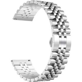 CoverZone Apple Watch 44 mm Parlak Metal Klipsli Gümüş Kordon