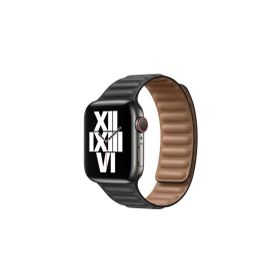 CoverZone Apple Watch 44 mm Segment Deri Siyah Kordon