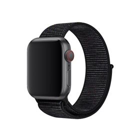 CoverZone Apple Watch 44 mm Uyumlu Kırçıllı Siyah Spor Loop Kordon