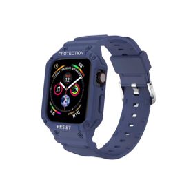 CoverZone Apple Watch 5 38-40 mm Uyumlu Double Protect Gnabry Lacivert Kordon