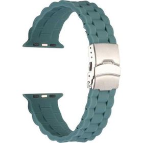 CoverZone Apple Watch 5 38-40 mm Uyumlu Metal Toka Delikli Silikon Lila Kordon