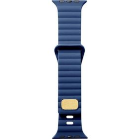 CoverZone Apple Watch 5 38-40 mm Uyumlu Metal Toka Lacivert Strip Kabartmalı Kordon