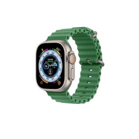 CoverZone Apple Watch 5 Uyumlu Okyanus Quintessential 38-40 mm Kabartmalı Metal Tokalı Yeşil Kordon