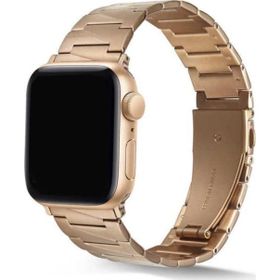 CoverZone Apple Watch 7 41 mm Uyumlu Z Type Model Metal Rose Gold Kordon