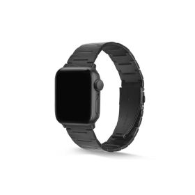 CoverZone Apple Watch 7 41 mm Uyumlu Z Type Model Metal Siyah Kordon