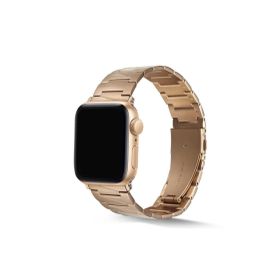 CoverZone Apple Watch 7 45 mm Uyumlu Z Type Model Metal Rose Gold Kordon