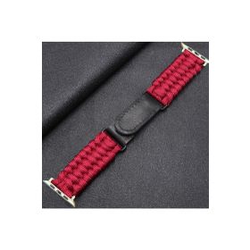 CoverZone Apple Watch 7 Uyumlu 41 mm Kayış Hasır Örme Stricken Kırmızı Kordon