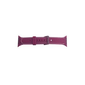 CoverZone Apple Watch 7 Uyumlu Delikli Vlahovic 41 mm Dikişli Tokalı Bordo Kordon