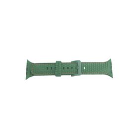 CoverZone Apple Watch 7 Uyumlu Delikli Vlahovic 41 mm Dikişli Tokalı Koyu Yeşil Kordon