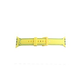 CoverZone Apple Watch 7 Uyumlu Delikli Vlahovic 41 mm Dikişli Tokalı Sarı Kordon
