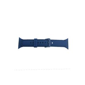 CoverZone Apple Watch 7 Uyumlu Delikli Vlahovic 45 mm Dikişli Tokalı Lacivert Kordon