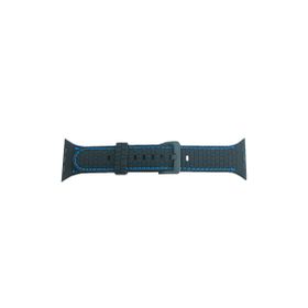 CoverZone Apple Watch 7 Uyumlu Delikli Vlahovic 45 mm Dikişli Tokalı Siyah Kordon