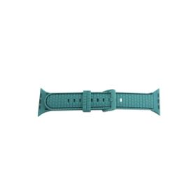 CoverZone Apple Watch 7 Uyumlu Delikli Vlahovic 45 mm Dikişli Tokalı Su Yeşili Kordon