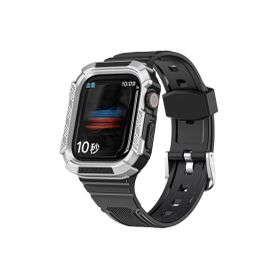 CoverZone Apple Watch 7 Uyumlu Double Protect 41 mm Firmino Antishock Gümüş Kordon