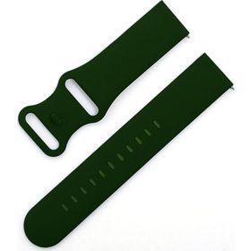 CoverZone Apple Watch 7 Uyumlu Kayış Yumuşak Çift Tokalı 45 mm Termoplastik Koyu Yeşil Kordon