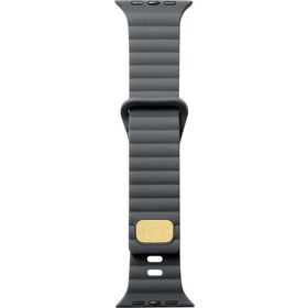 CoverZone Apple Watch 7 Uyumlu Metal Toka Tasarımlı 41 mm Strip Kabartmalı Gri Kordon