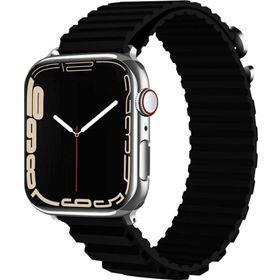 CoverZone Apple Watch Ultra Uyumlu 49 mm Parçalı Çizgili Tasarım Denouement Kayış Siyah Kordon