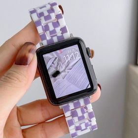 CoverZone Apple Watch Ultra Uyumlu Metal Toka Tasarımlı 49 mm Double Color Desenli Mor Beyaz Kordon