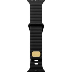 CoverZone Apple Watch Ultra Uyumlu Metal Toka Tasarımlı 49 mm Strip Kabartmalı Siyah Kordon