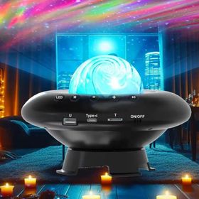 CoverZone CH-M26 Galaksi Gökyüzü Yıldızları Yansıtan Gece Lambası Bluetooth Hoparlör