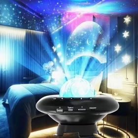 CoverZone CH-M26 Galaksi Gökyüzü Yıldızları Yansıtan Gece Lambası Bluetooth Hoparlör